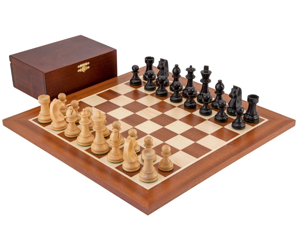 Down Head Black Championship Chess Set