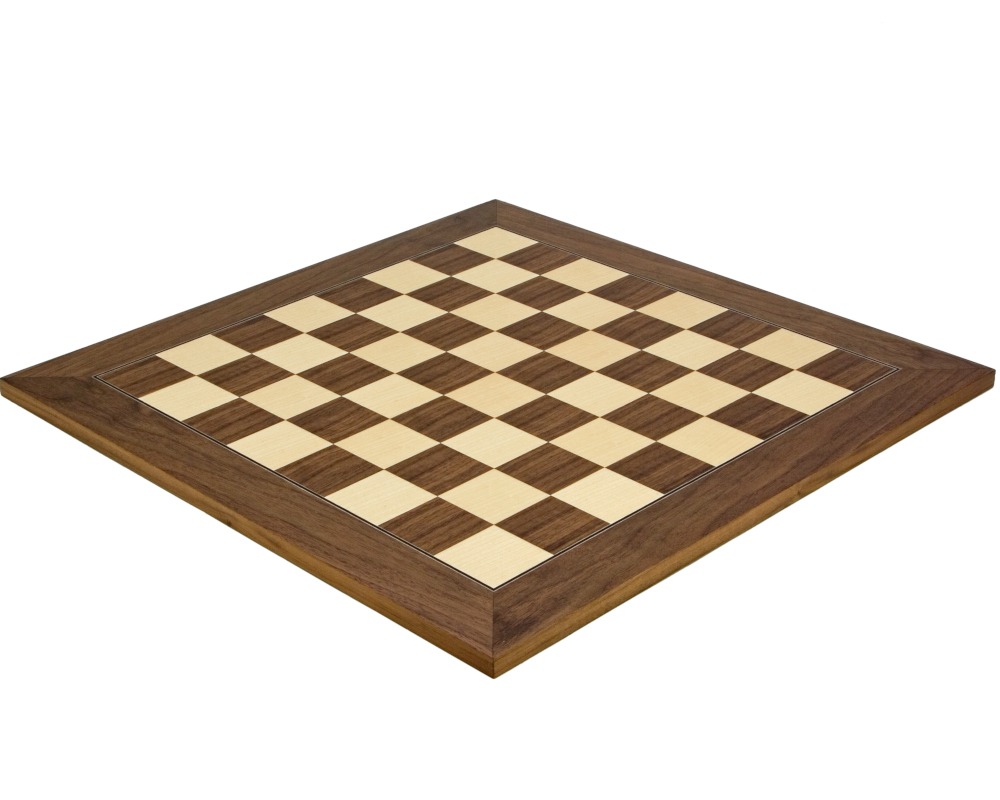 19.7 Inch Walnut and Maple Deluxe Chess Board