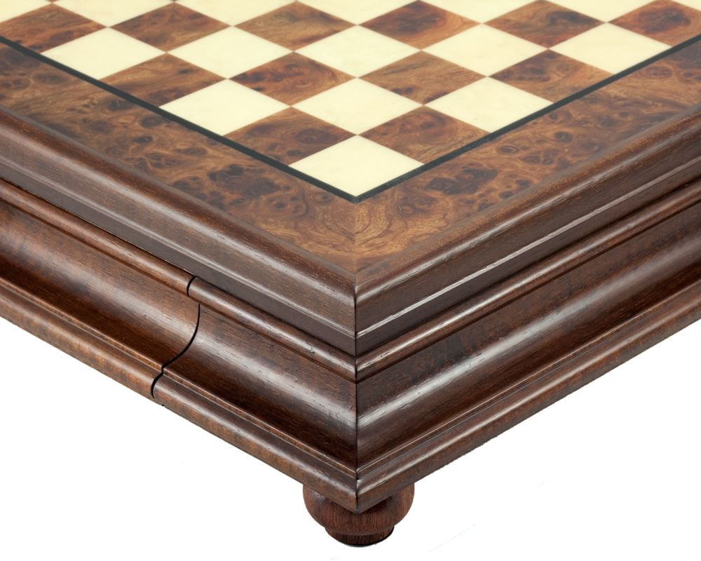 20.6 Inch Briarwood and Elm Chess Cabinet with Drawer