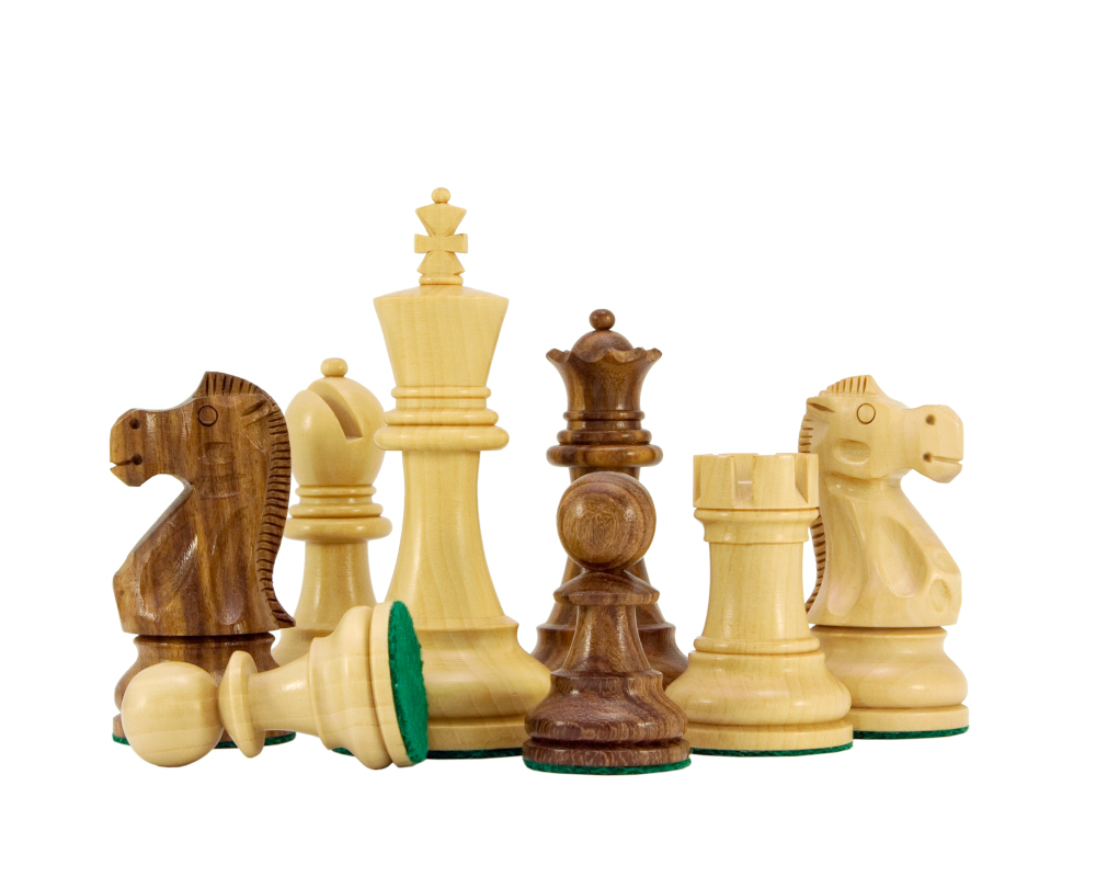 Jacob Knight Golden Rosewood Staunton Chess Pieces 3.75 Inches