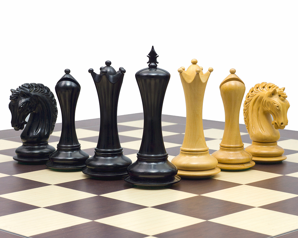The Empire Knight Ebony Chessmen 4.5 inch