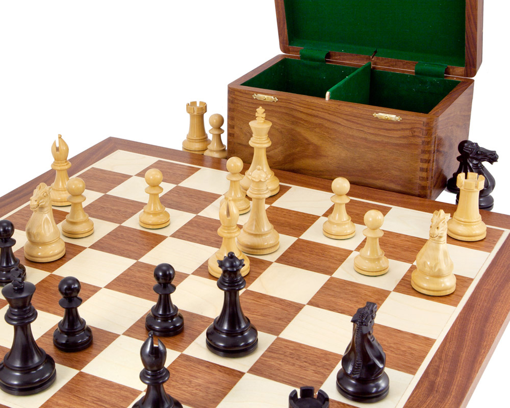 Competition Black Staunton Chess Set with Case