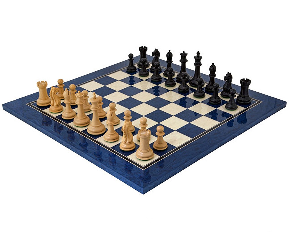 Oxford Series Black & Blue Erable Chess Set