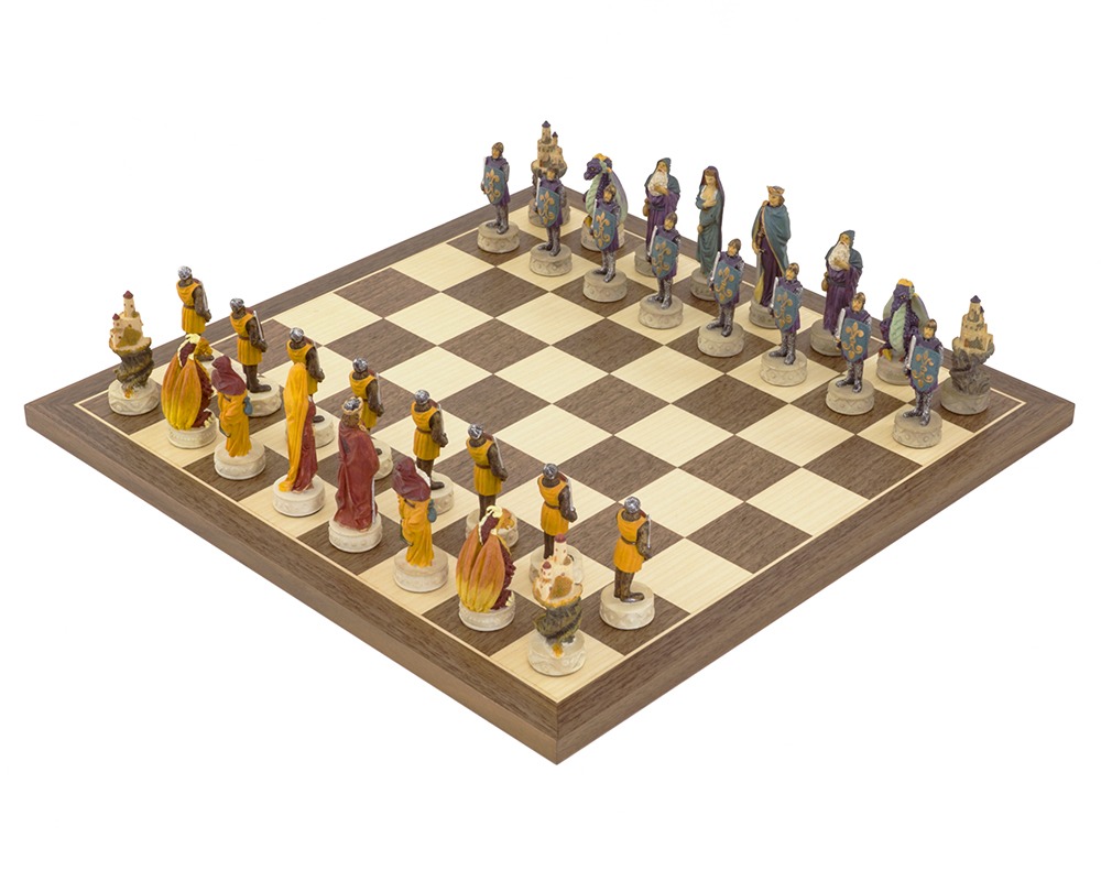 Medieval Hand painted themed Chess set by Italfama