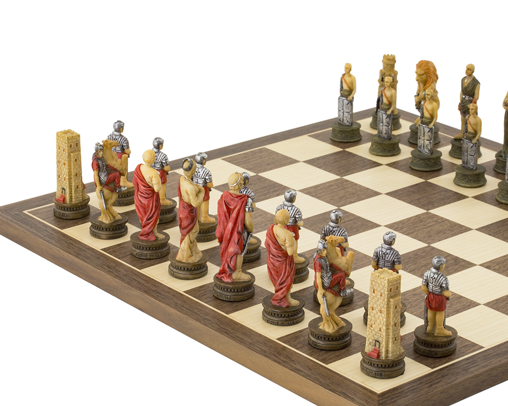 The Romans Vs Gladiators hand painted themed Chess set by Italfama