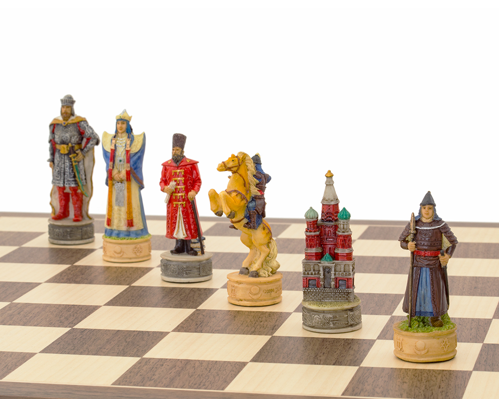 The Russians Vs Mongolians Hand painted themed Chess set by Italfama