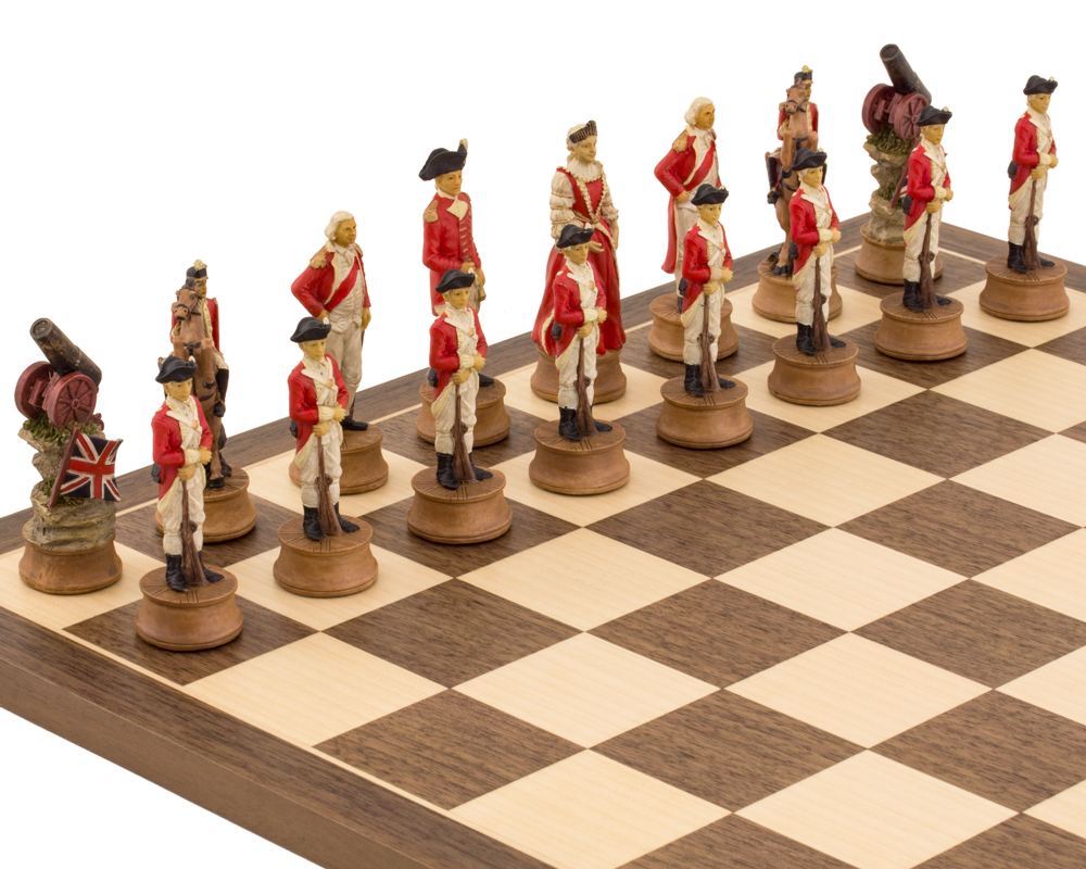 The American Revolution hand painted themed Chess set by Italfama