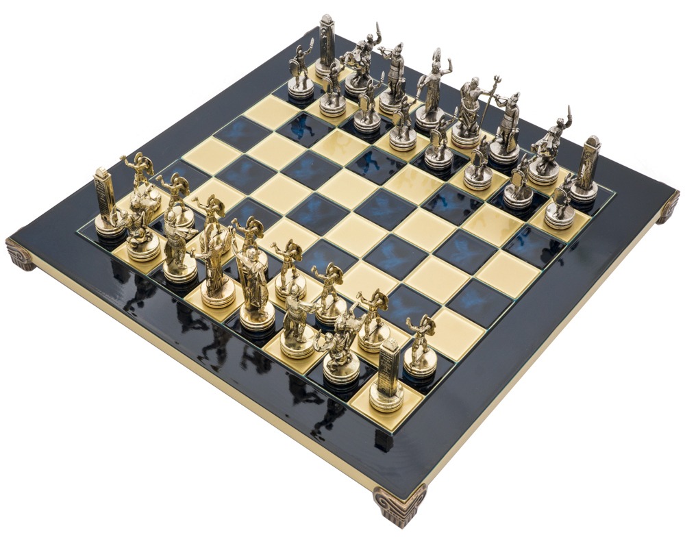 The Manopoulos Greek Mythology Chess Set with Wooden Case