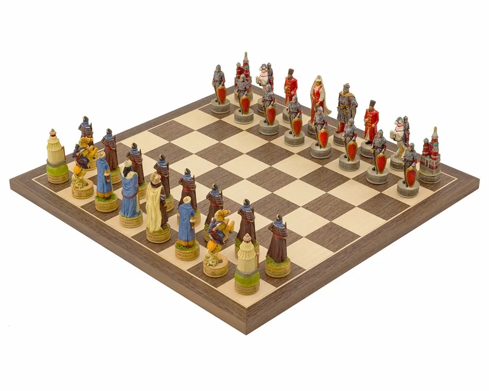 The Russians Vs Mongolians Hand painted themed Chess set by Italfama